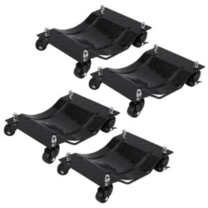 wheel car dollies, garveetech upgraded nylon wheel car dolly, 6000lbs capacity, 360 degree rotational car dolly set for moving cars, trucks, trailers, motorcycles, bllack