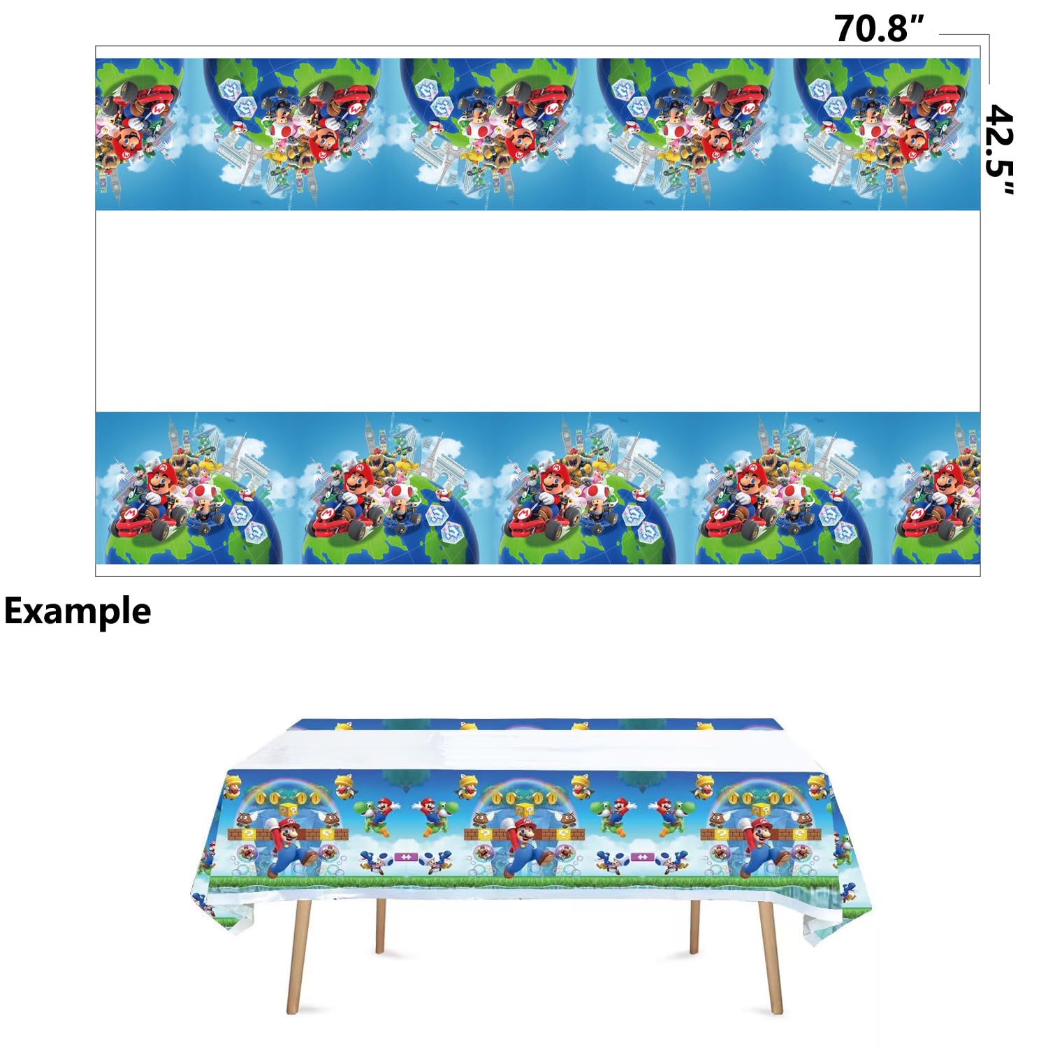 123Pcs Super Bros Themed Party Decorations, Birthday Party Supplies Decorations Set-Plates Napkins Tablecloth Banners Fork etc for 20 Guests Kids Birthday (Set A)