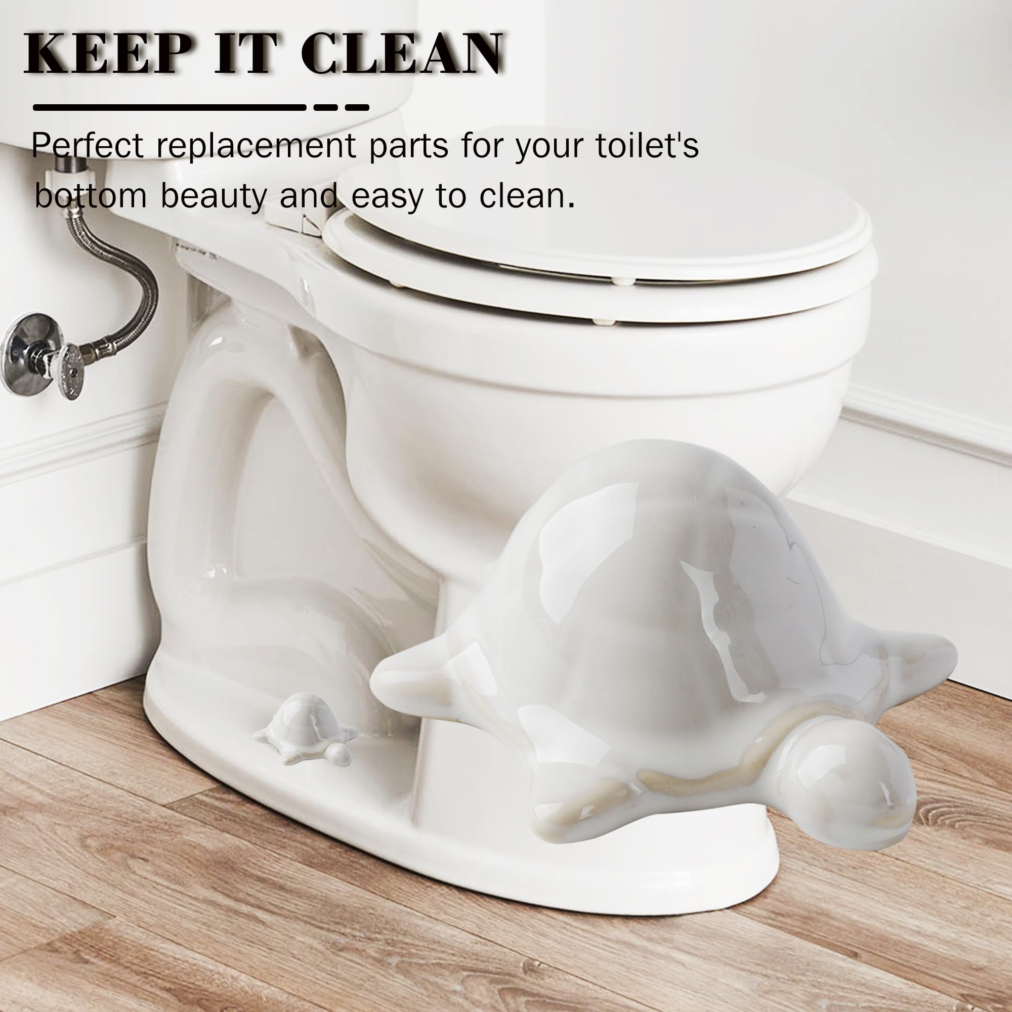 Toilet Bolt Covers, Turtle Toilet Bolt Caps - Fun and Cute Bathroom Toilet Screw Cover Caps - Decorative Toilet Caps for Bottom of Toilet (White turtle 2pcs)