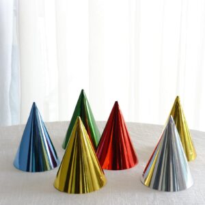 Balsa Circle 25 pcs Mixed 5x7 in Metallic Paper Cone Birthday Hats Party Events Reception Tableware Decoration Supplies