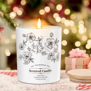 Deluxe Scented Candle for Women & Men, Vanilla Coconut Soy Wax Candle, 8 Oz Jar Candle for Home, Scented-60 Hour Long Lasting Burning, Suitable Present for Thanksgiving, Christmas & Birthday