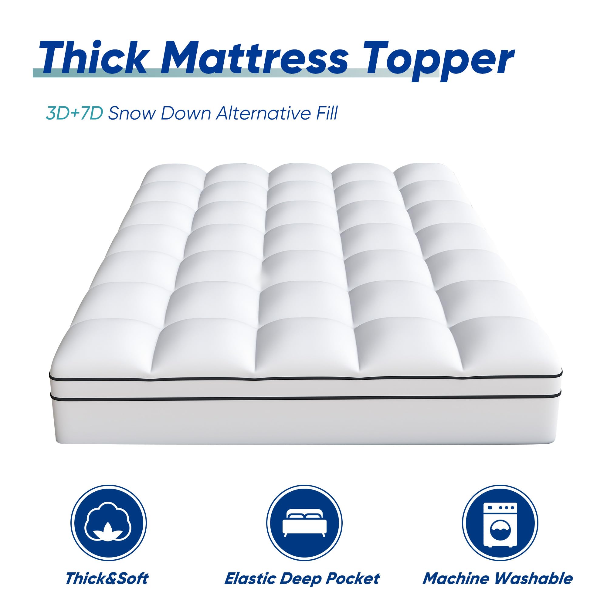 Memory Foam Mattress Topper California King 4 Inch, Dual Layer 2 Inch Gel Memory Foam Plus 2 Inch Cooling Pillow Top Mattress Pad with 8-21 Inch Deep Pocket, Comfort Support for Back Pain