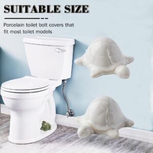 Toilet Bolt Covers, Turtle Toilet Bolt Caps - Fun and Cute Bathroom Toilet Screw Cover Caps - Decorative Toilet Caps for Bottom of Toilet (White turtle 2pcs)