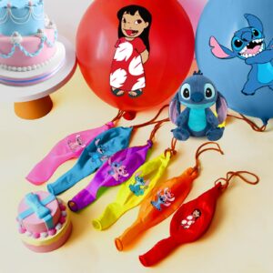 24 Pcs Punch Balloons Colorful Latex Punch Ball Party Favors Bounce Balloons with Rubber Band Handle for Birthday Party