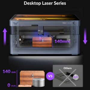 WECREAT Vision 40W Laser Engraver, Diode Desktop Laser Cutter and Engraver Machine with Rotary for Tumblers Glass Mugs Cups Roller, Class 1 Enclosed Laser Cutting for Acrylic Wood Leather Metal