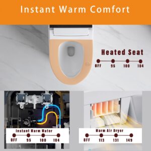 WinZo Elongated Smart Toilet With Bidet Built In, Auto Flush/Foot Sensor,Heated Seat, Warm Water & Dry Air,Self Cleaning Powerful Flush 1.28 GPF For Modern Bathroom