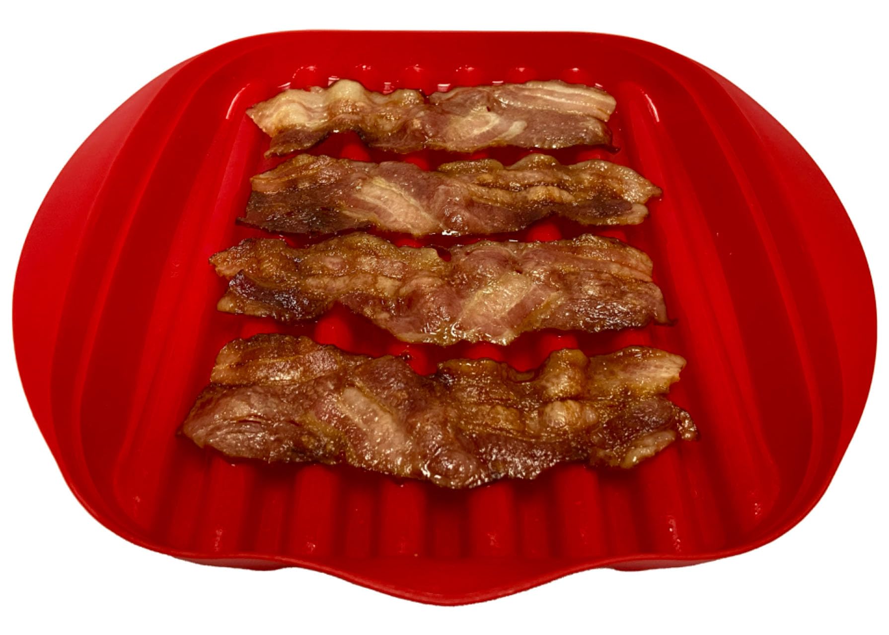 Kanpion Microwave Bacon Tray with Lid - Quick, Crispy Bacon in Minutes, BPA-Free, Easy to Clean, Microwave Bacon Cooker with Cover, Holds 4-5 Strips of Bacon, Healthier Breakfast Option