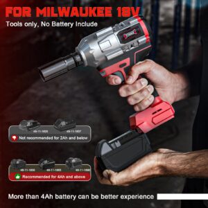 Cordless Impact Wrench 1/2 inch for Milwaukee M18 Battery, 900FT-LBS(1200N.m) Brushless Electric Impact Gun for Car Home, High Torque Power Impact Driver with 6Pcs Sockets & Storage Case (No Battery)