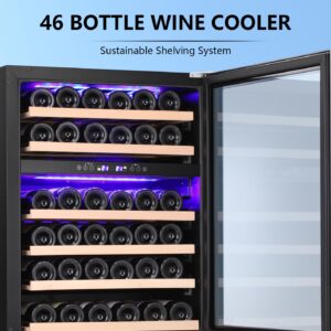 Antarctic Star 24" Wine Cooler Beverage Refrigerator,Under Counter Beer Mini Fridge Built-in Freestanding Stainless Steel Dual-Layer Digital Temperature Control Glass Door