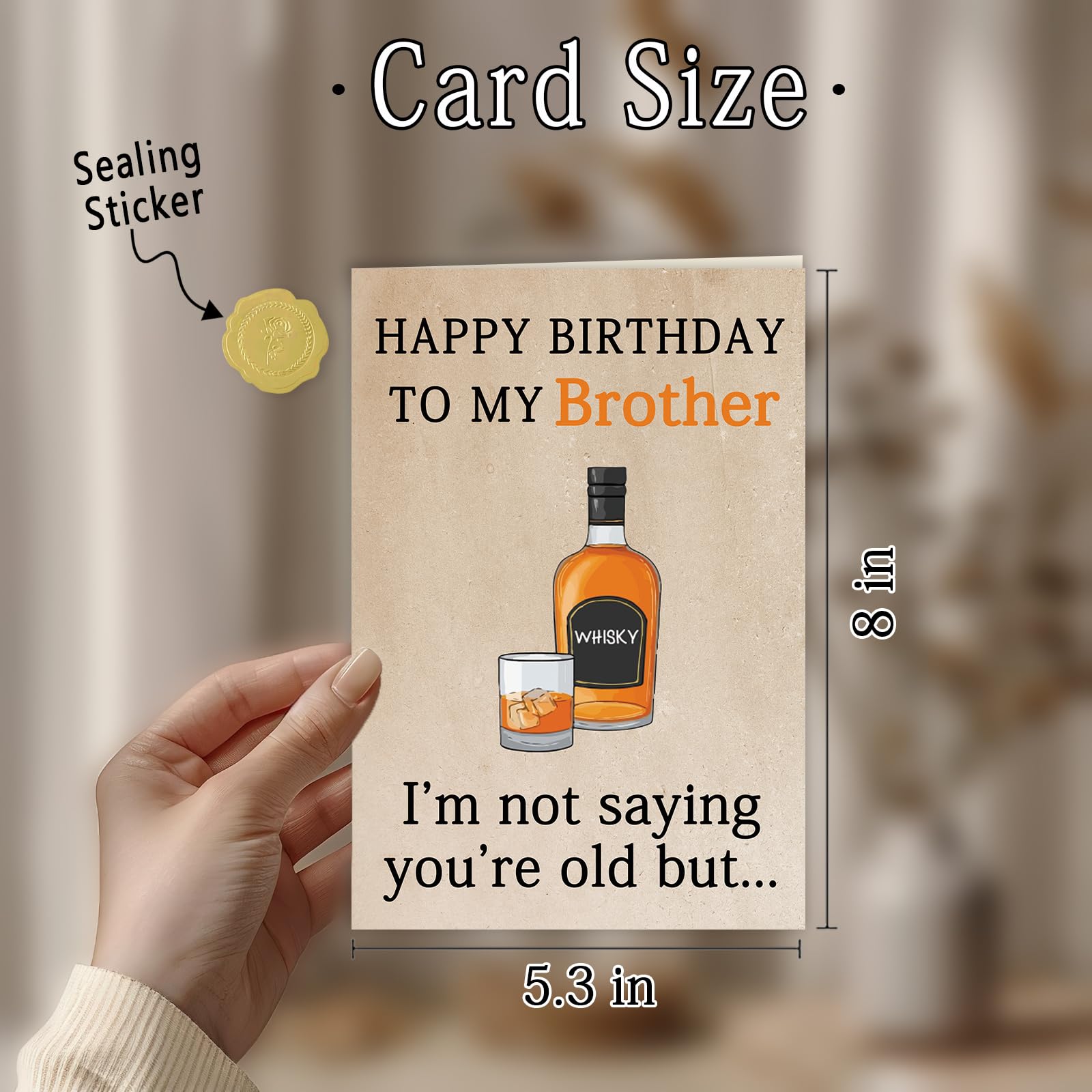 Abeletree Happy Birthday Card for Brother, Funny Brother Birthday Card, Brother Birthday Gifts from Sister, Humorous Bro Bday Gift Cards