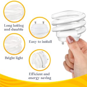 Rossesay 2 Pack 18 Watt Spiral GU24 CFL Light Bulbs, 2700k Soft White 2 Prong Twist and Lock Base Light Bulb, 1000 Lumen Compact Fluorescent Bulbs