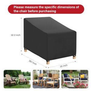 Patio Chair Covers for Outdoor Furniture Waterproof 2 Pack, Lawn Chair Covers Heavy Duty Oxford Cloth, Large Covers for Lounge Lawn Deep Seat Black 38.2"Wx 31"D x 29"H (Black, 35"Wx 38"D x 32"H)