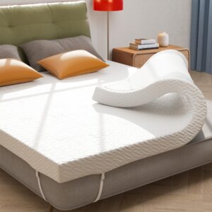 3 Inch Memory Foam Mattress Topper King Size Gel Memory Foam Cooling Mattress Topper Mattress Pad Cover for Back Pain Bed Topper with Washable Cover