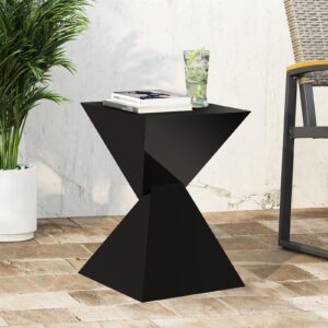 BECHAEO Black Acrylic Side Table, Small End Tables for Small Spaces, Modern Acrylic End Tables Living Room Bedroom Nightstand with Irregular Design, Lightweight Farmhouse Outdoor Side Tables for Patio