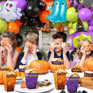 WEGYMER Halloween Popcorn Boxes 20pcs Trick Or Treat Snack Boxes for Kids Boys Girls Halloween Birthday Decoration Witches Pumpkin Bat Ghost Party Supplies