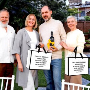 Black White Retirement Gift Bags Retirement Theme Paper Wrapping Bag with Tissue and Funny Retirement Card Black White Happy Retirement Party Decorations Gifts for Men Women Farewell Going Away Party Supplies