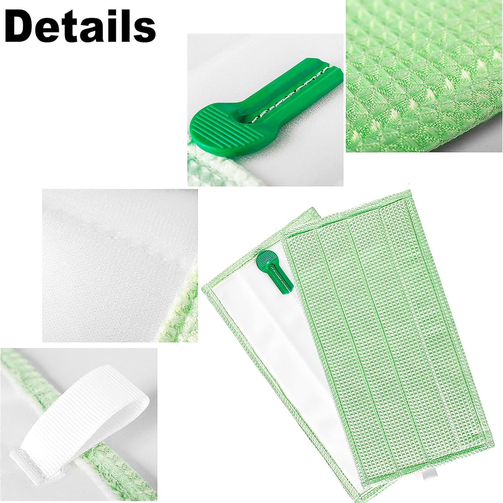 QIXIAMO 6Pcs Professional Microfiber Mop Floor Flat Mop Reusable Washable Mop Pad Mopping for SP600