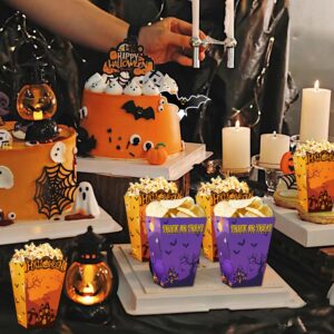 WEGYMER Halloween Popcorn Boxes 20pcs Trick Or Treat Snack Boxes for Kids Boys Girls Halloween Birthday Decoration Witches Pumpkin Bat Ghost Party Supplies