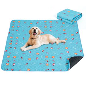 sunheir washable pee pads for dogs, reusable dog pads extra large non-slip dog pee pads, waterproof & extra-absorbent pet training pads for puppy playpen, crate, whelping box, potty training, 72"x 72"