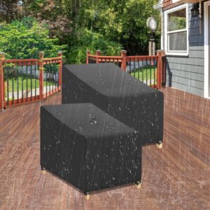 Patio Chair Covers for Outdoor Furniture Waterproof 2 Pack, Lawn Chair Covers Heavy Duty Oxford Cloth, Large Covers for Lounge Lawn Deep Seat Black 38.2"Wx 31"D x 29"H (Black, 34"Wx 34"D x 32"H)