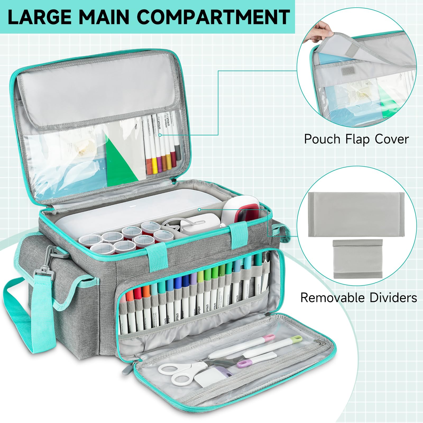 LEFOR·Z Carrying Case Compatible with Cricut Joy Xtra,Protable Travel Storage Bag with Removable Dividers Fits for Cricut Joy Xtra Accessories and Supplies