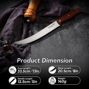 TAN REN 5 inch Fillet Knife and 8 Inch Boning Knife for Filleting and Boning, Brisket Knife with Sheath, Bait Knife Saltwater with Sheath