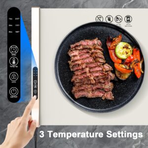 Nsyee Food Warming Mat, Electric Warming Tray with 3 Temperature Settings and Timer, Rollable Food Heating Mat, Premium Silicone Material, Multifunctional Food Warmer for Buffet, Party, Everyday Use