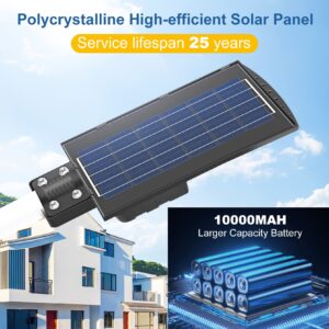 4000W Solar Street Lights Outdoor Waterproof 6500K Solar Parking Lot Lights Commercial, Solar lights Outdoor Dusk to Dawn, Solar Powered Outdoor Lights Motion Sensor for Yard/Garage/Driveway/Path