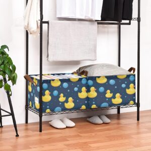 RunningBear Yellow Rubber Ducks Large Storage Bins Storage Basket for Shelves Organizer Bins with Handles for Toys Clothes