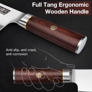 HOSHANHO Meat Cleaver Knife for Meat Cutting, Powder Steel and High Carbon Steel Butcher Cleaver Knife, Chinese Cleaver with Ergonomic Wooden Handle for Home Kitchen and Restaurant