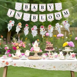 heboland baby in bloom banner baby shower decorations for girls, wildflowers baby shower decorations hanging banner sign party supplies