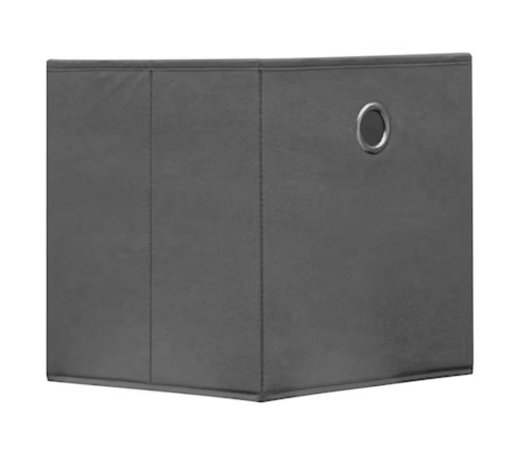 Fabric Collapsible Storage Bins, 10.5 x 11 x 10.5 inches, Pack of 2, (Gray)