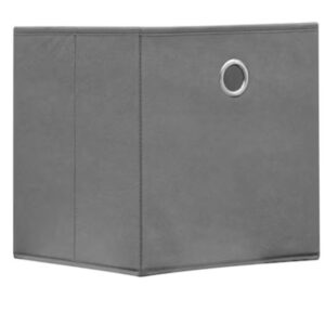 Fabric Collapsible Storage Bins, 10.5 x 11 x 10.5 inches, Pack of 2, (Gray)