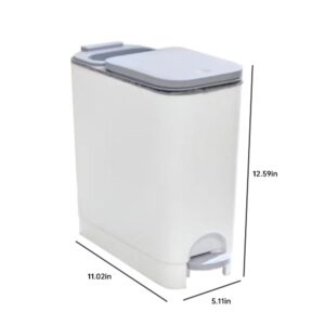 WanWanKa Trash Can with Lid, 2.6 Gallon Commercial Trash Can, Plastic Waste Bin with Press top Lid, Pedal Trash can,White Garbage Can Suitable for Kitchen, Bathroom, Bedroom, Living Room, Office(ASEN)