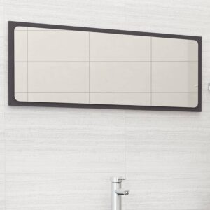 yelwhi bathroom mirror gray 39.4"x0.6"x14.6" engineered wood,modern contemporary acrylic wall mirror: style and functionality for your bathroom bath vanities, bathroom improvement