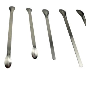 ZHUUO 1 Set Stainless Steel Miniature Laboratory Sampling Spoon, Spatula Combination Reagent Spoon, Lab Utensils (Pack of 6)