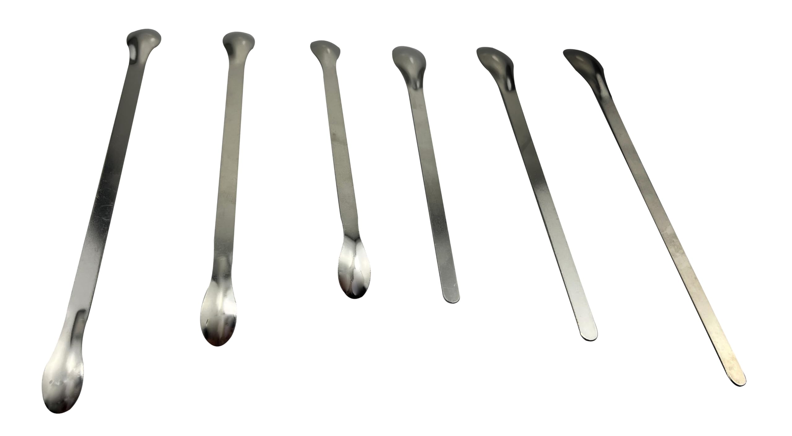 ZHUUO 1 Set Stainless Steel Miniature Laboratory Sampling Spoon, Spatula Combination Reagent Spoon, Lab Utensils (Pack of 6)