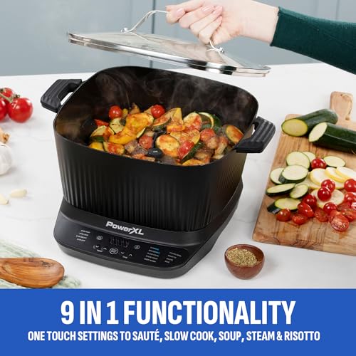 STIRMAX 7.5 Quart Digital Multi-Cooker with Automatic Paddle to Stir and Shred, 9 in 1 programmable presets to Sauté, Sear, and Brown Food Before Simmering