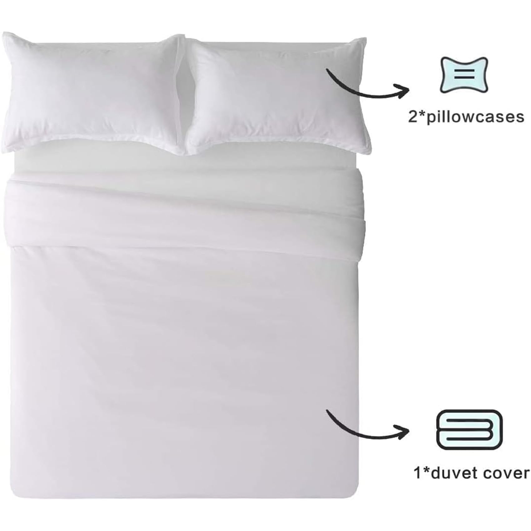 Bedding Sets Comforter Cover Bed Set 3 Piece Lightweigh Soft Quilt Cover Includes 1 Duvet Cover & 2 Pillowcases (Twin)