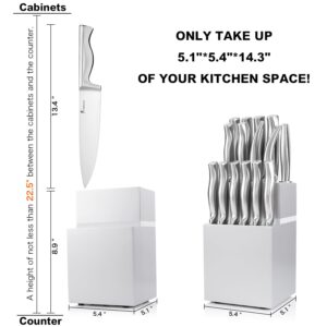 Kangdelun 15 PCS Knife Block Set, Ultra Sharp High Carbon Stainless Steel, Ergonomic Non-Slip Handle