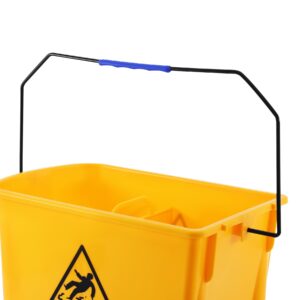 Iglobalbuy 5 Gallon 21Qt Mop Bucket with Wringer, Yellow Commercial Household Portable Mop Bucket with Wringer on Wheels for Home and Commercial Cleaning