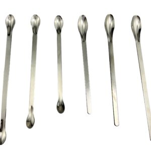 ZHUUO 1 Set Stainless Steel Miniature Laboratory Sampling Spoon, Spatula Combination Reagent Spoon, Lab Utensils (Pack of 6)