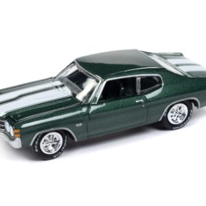 1970 Chevy Chevelle SS Forest Green Metallic with White Stipes (2014) Movie Pop Culture 2024 Release 1 1/64 Diecast Model Car by Johnny Lightning JLPC014-JLSP373