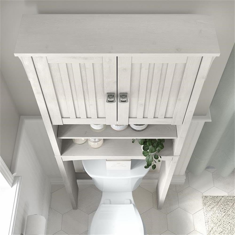 Pemberly Row Over The Toilet Storage Cabinet in Linen White Oak - Wood