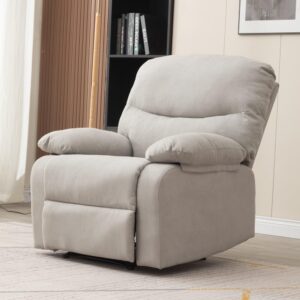 panana recliner armchair with reclining function, upholstered padded single sofa seat, home office living room lounge chairs for reading resting sleeping (light gray linen fabric)