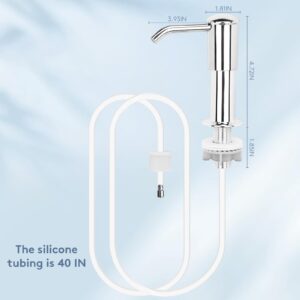 Kitchen Sink Soap Dispenser Pump, Built in Soap Dispensers, Upgraded Heightened Design, Smooth Discharge, with 40IN Extension Tube