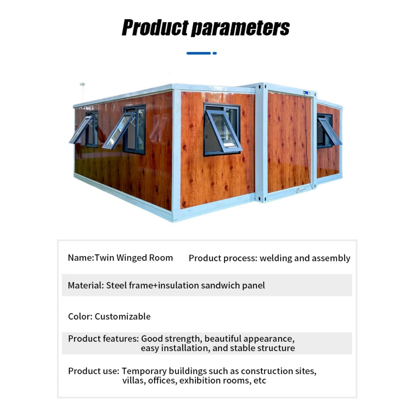 Foldable Prefab Home - Customizable Tiny Home for Adults, Expandable Portable Mobile House with 1-3 Rooms, Kitchen, and Attached Bathroom, Ideal for Small Families, Storage Sheds, and Garden Houses