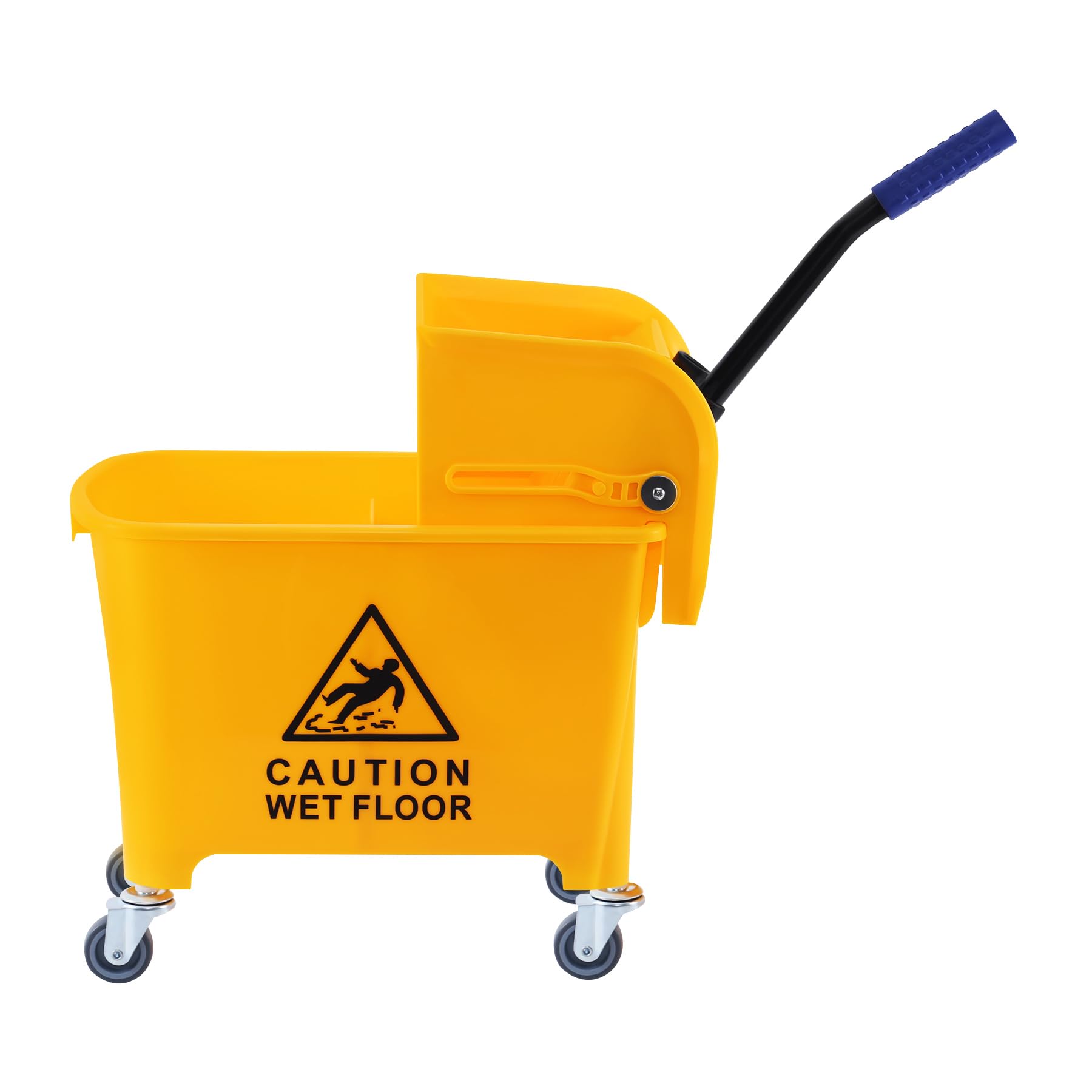 Iglobalbuy 5 Gallon 21Qt Mop Bucket with Wringer, Yellow Commercial Household Portable Mop Bucket with Wringer on Wheels for Home and Commercial Cleaning