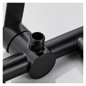 Bathtub Faucet hot and Cold Water Mixing Valve Black 304 Stainless Steel Wall Mounted