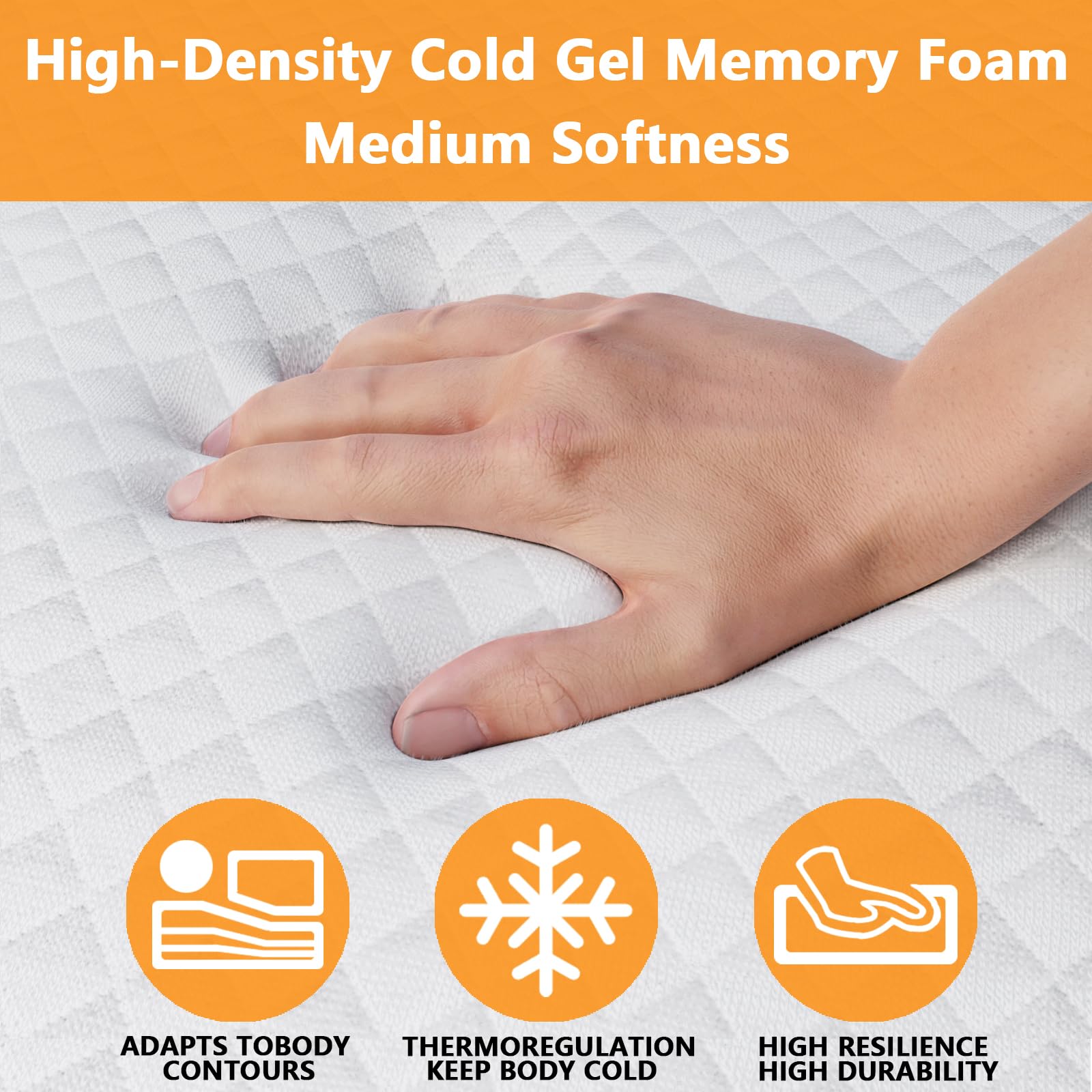 wilzealan 4.5 Inch Cold Gel Memory Foam Sofa Bed Mattress Replacement for Sleeper Sofa and Couch Beds Twin Size Sofa CertiPUR-US Certified (Sofa Not Included)